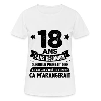 18 ans anniversaire 18 anniversaire cadeau 18 ans - T-shirt respirant Femme - blanc - Devant - AI Model Female 172 dark (172cm)