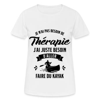 J'ai juste Besoin D'aller Faire du Kayak Humour - T-shirt respirant Femme - blanc - Devant - AI Model Female 172 dark (172cm)