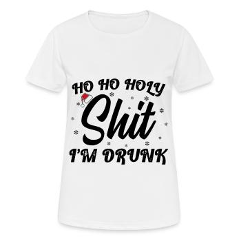 Ho Ho Holy Shit I'm Drunk Funny Christmas Xmas Win - Frauen T-Shirt atmungsaktiv - Weiß - Vorne - AI Model Female 172 dark (172cm)