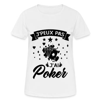 Je Peux Pas J'ai Poker Cadeau - T-shirt respirant Femme - blanc - Devant - AI Model Female 172 dark (172cm)