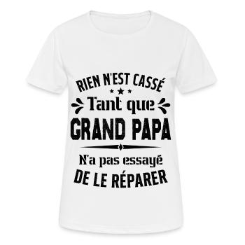 Rien n'est cassé tant que Grand Papa le réparer - T-shirt respirant Femme - blanc - Devant - AI Model Female 172 dark (172cm)