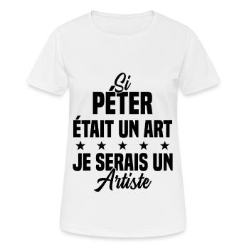 Humour Si péter était un art je serais un artiste - T-shirt respirant Femme - blanc - Devant - AI Model Female 172 dark (172cm)