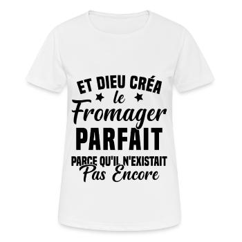 Fromager cadeau drôle fromage fromagerie - T-shirt respirant Femme - blanc - Devant - AI Model Female 172 dark (172cm)