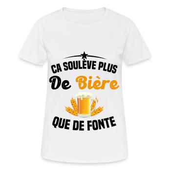 Soulève Plus De Bière Que De Fonte - T-shirt respirant Femme - blanc - Devant - AI Model Female 172 dark (172cm)