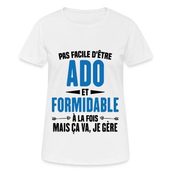 Pas Facile d'Être Ado Et Formidable À La Fois - T-shirt respirant Femme - blanc - Devant - AI Model Female 172 dark (172cm)