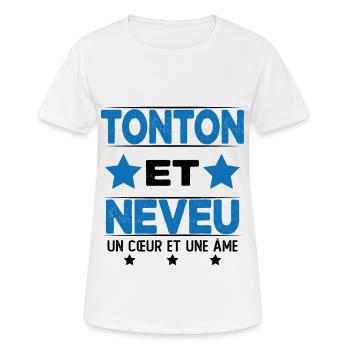 Tonton et Neveu Cadeau Humour - T-shirt respirant Femme - blanc - Devant - AI Model Female 172 dark (172cm)