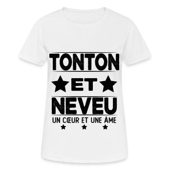 Tonton et Neveu Cadeau Humour - T-shirt respirant Femme - blanc - Devant - AI Model Female 172 dark (172cm)