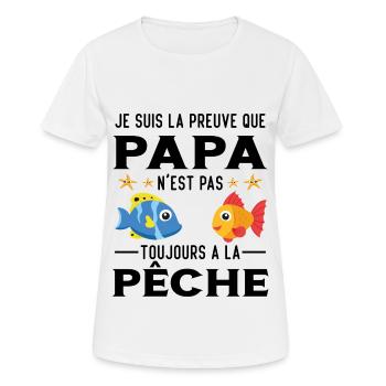 Papa Pêche Pêcheur Bébé Nourrisson Naissance - T-shirt respirant Femme - blanc - Devant - AI Model Female 172 dark (172cm)