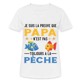 Papa Pêche Pêcheur Bébé Nourrisson Naissance - T-shirt respirant Femme - blanc - Devant - AI Model Female 172 dark (172cm)