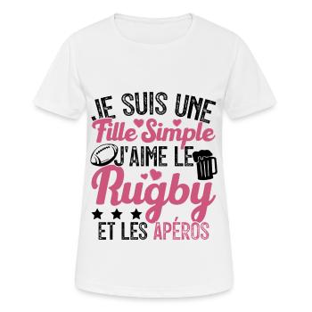 Femme Joueur De Rugby Cool Filles Rugby Et Apéros - T-shirt respirant Femme - blanc - Devant - AI Model Female 172 dark (172cm)