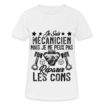 Je Suis Mécanicien Mais Mécano Garage Homme Cadeau - T-shirt respirant Femme - blanc - Devant - AI Model Female 172 dark (172cm)