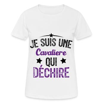 Je suis une Cavalière Qui Déchire - T-shirt respirant Femme - blanc - Devant - AI Model Female 172 dark (172cm)