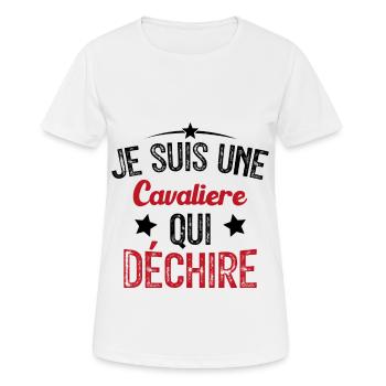 Je suis une Cavalière Qui Déchire - T-shirt respirant Femme - blanc - Devant - AI Model Female 172 dark (172cm)