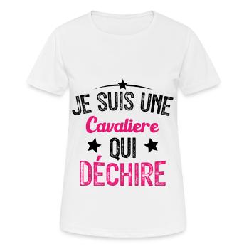 Je suis une Cavalière Qui Déchire - T-shirt respirant Femme - blanc - Devant - AI Model Female 172 dark (172cm)