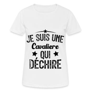 Je suis une Cavalière Qui Déchire - T-shirt respirant Femme - blanc - Devant - AI Model Female 172 dark (172cm)