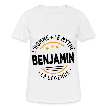 Benjamin L'Homme Le Mythe La Légende - T-shirt respirant Femme - blanc - Devant - AI Model Female 172 dark (172cm)