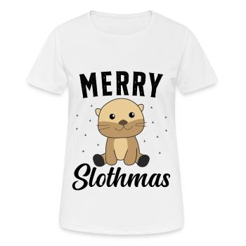 Faultier Weihnachten Weihnachtsgeschenk - Frauen T-Shirt atmungsaktiv - Weiß - Vorne - AI Model Female 172 dark (172cm)