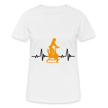 Herzfrequenz Indoor Cycling - Frauen T-Shirt atmungsaktiv - Weiß - Vorne - AI Model Female 172 dark (172cm)