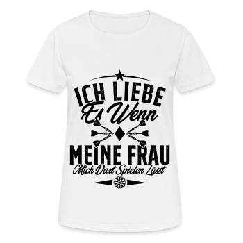 Dart Trikot Darts Geschenk Dartspieler Zubehör Fun - Frauen T-Shirt atmungsaktiv - Weiß - Vorne - AI Model Female 172 dark (172cm)