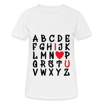 Buchstaben des Alphabets Ich liebe dich - Frauen T-Shirt atmungsaktiv - Weiß - Vorne - AI Model Female 172 dark (172cm)