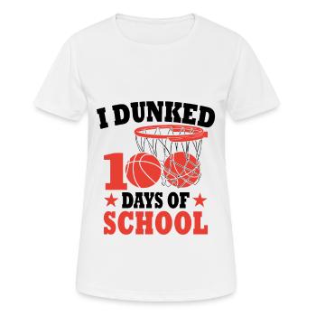 100 jours d'école Basket Cadeau Pour Enfants - T-shirt respirant Femme - blanc - Devant - AI Model Female 172 dark (172cm)