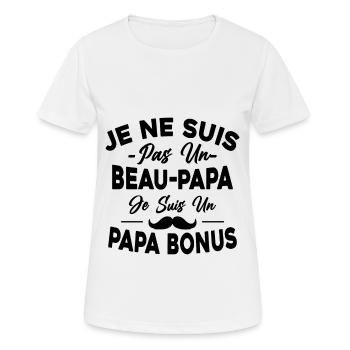 Je Ne Suis Pas Un Beau-papa Je Suis Un Papa Bonus - T-shirt respirant Femme - blanc - Devant - AI Model Female 172 dark (172cm)