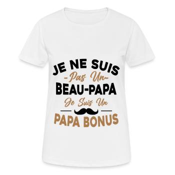 Je Ne Suis Pas Un Beau-papa Je Suis Un Papa Bonus - T-shirt respirant Femme - blanc - Devant - AI Model Female 172 dark (172cm)