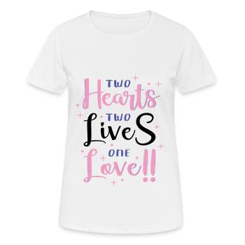 Zwei Herzen, zwei Leben, eine Liebe - Frauen T-Shirt atmungsaktiv - Weiß - Vorne - AI Model Female 172 dark (172cm)