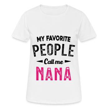 Mes personnes préférées m'appellent Nana - T-shirt respirant Femme - blanc - Devant - AI Model Female 172 dark (172cm)