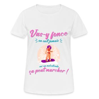 Vas y fonce on sait jamais, Citation film, Femmes - T-shirt respirant Femme - blanc - Devant - AI Model Female 172 dark (172cm)