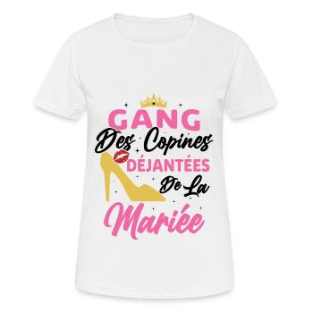 Gang des Copines Déjantées De La Mariée - T-shirt respirant Femme - blanc - Devant - AI Model Female 172 dark (172cm)