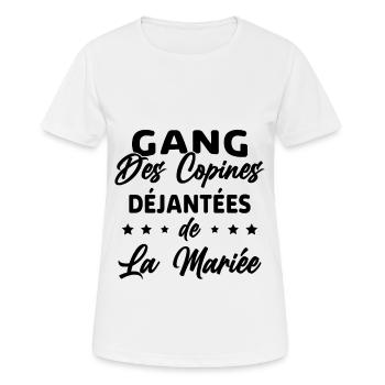 Gang des Copines Déjantées De La Mariée - T-shirt respirant Femme - blanc - Devant - AI Model Female 172 dark (172cm)
