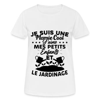 Mamie j'aime mes petite enfants et le jardinage - T-shirt respirant Femme - blanc - Devant - AI Model Female 172 dark (172cm)