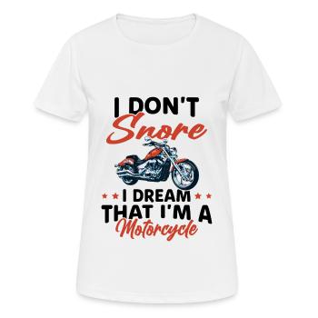 Je Ne Ronfle Pas Je Rêve Que Je Suis Une Moto - T-shirt respirant Femme - blanc - Devant - AI Model Female 172 dark (172cm)