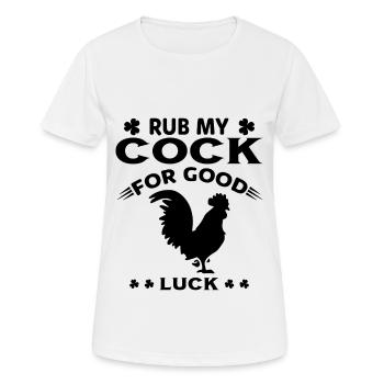 Frottez ma queue pour avoir de la chance - T-shirt respirant Femme - blanc - Devant - AI Model Female 172 dark (172cm)