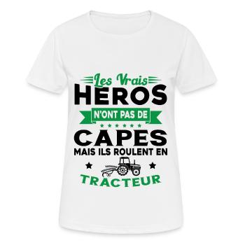 Tracteur Héros Cadeau Agriculteur Humour Fermier - T-shirt respirant Femme - blanc - Devant - AI Model Female 172 dark (172cm)