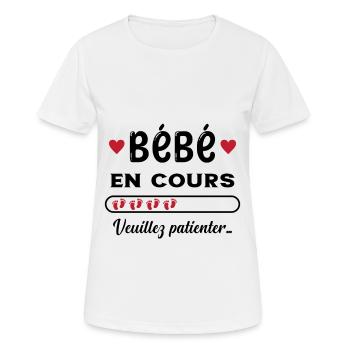Bébé en cours - T-shirt respirant Femme - blanc - Devant - AI Model Female 172 dark (172cm)