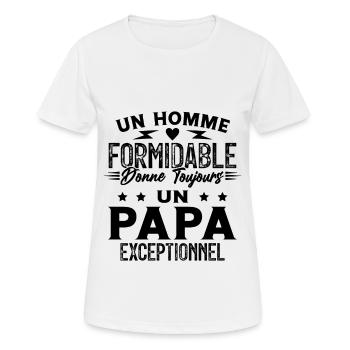 Un Homme Formidable Humour Cadeau Fête Des Pères - T-shirt respirant Femme - blanc - Devant - AI Model Female 172 dark (172cm)