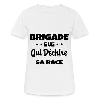 Brigade Evg Cadeau Homme Evg Humour Drôle - T-shirt respirant Femme - blanc - Devant - AI Model Female 172 dark (172cm)
