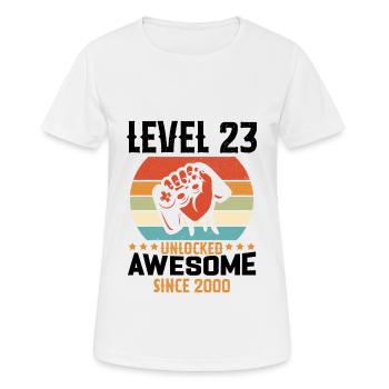 Level 23 Komplettes Geschenk zum Geburtstag 2000 - Frauen T-Shirt atmungsaktiv - Weiß - Vorne - AI Model Female 172 dark (172cm)