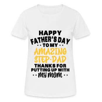 Joyeuse fête des pères Beau Père Fête des pères - T-shirt respirant Femme - blanc - Devant - AI Model Female 172 dark (172cm)