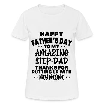 Joyeuse fête des pères Beau Père Fête des pères - T-shirt respirant Femme - blanc - Devant - AI Model Female 172 dark (172cm)