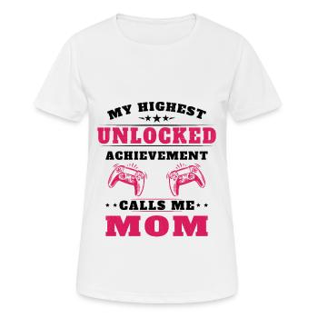 Mon plus haut accomplissement m'appelle maman - T-shirt respirant Femme - blanc - Devant - AI Model Female 172 dark (172cm)