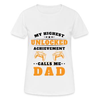 Mein höchster unerschlossener Erfolg nennt mich Papa - Frauen T-Shirt atmungsaktiv - Weiß - Vorne - AI Model Female 172 dark (172cm)