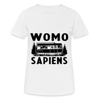 Womo Sapiens Funny Caravan - Frauen T-Shirt atmungsaktiv - Weiß - Vorne - AI Model Female 172 dark (172cm)