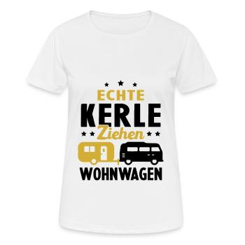 echte kerle ziehen wohnwagen - Frauen T-Shirt atmungsaktiv - Weiß - Vorne - AI Model Female 172 dark (172cm)
