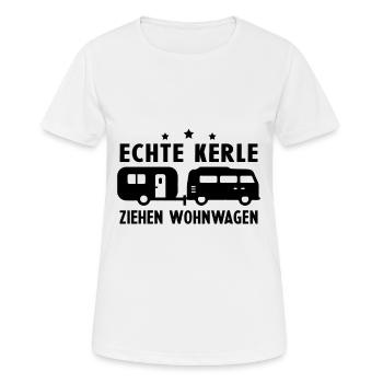 echte kerle ziehen wohnwagen - Frauen T-Shirt atmungsaktiv - Weiß - Vorne - AI Model Female 172 dark (172cm)