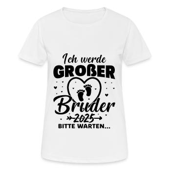 Ich werde Großer Bruder 2025 - Frauen T-Shirt atmungsaktiv - Weiß - Vorne - AI Model Female 172 dark (172cm)