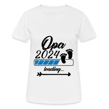 Opa in 2024 bitte warten - Frauen T-Shirt atmungsaktiv - Weiß - Vorne - AI Model Female 172 dark (172cm)