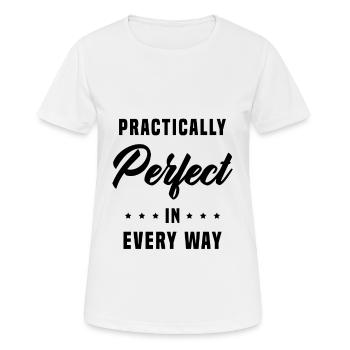 Pratiquement parfait à tous points de vue - T-shirt respirant Femme - blanc - Devant - AI Model Female 172 dark (172cm)